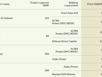 沙特能源部公布1.2GW太陽能光伏項目投標入圍名單